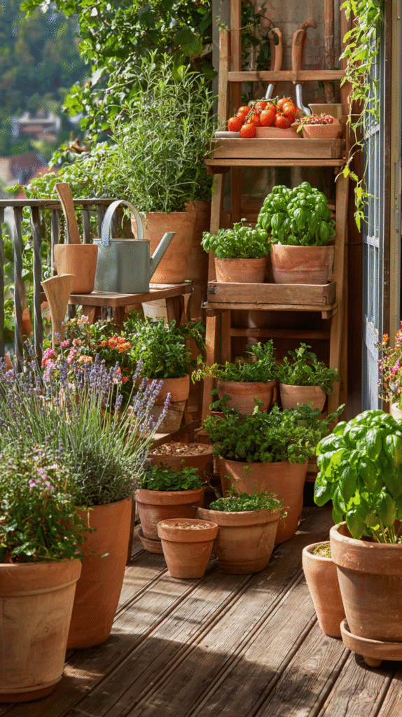 u9977724242 balcony container garden with various sized terra 1487aeff aa23 43cb 9e0b 6ff9e0d24846 3