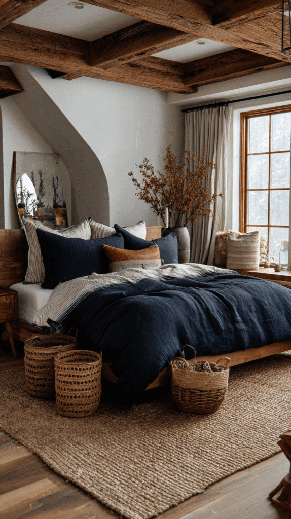 u9977724242 bedroom with navy bedding jute rug wicker baskets 6febffe2 cc96 4b6f 9b12 70d3194e13f4 2