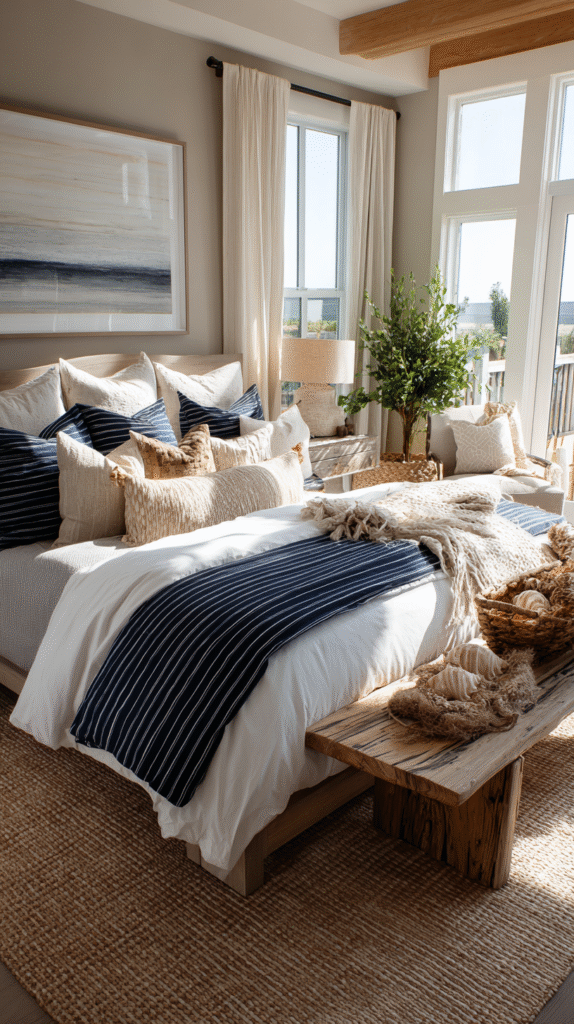 u9977724242 coastal style bedroom with navy and white striped 5f34184f 7dd9 44d8 9ce4 afd3103e2de1 0