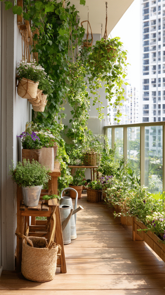 u9977724242 lush balcony garden featuring variety of potted p 37d45ceb 5892 4b6f b69b a1f67c45e83e 3