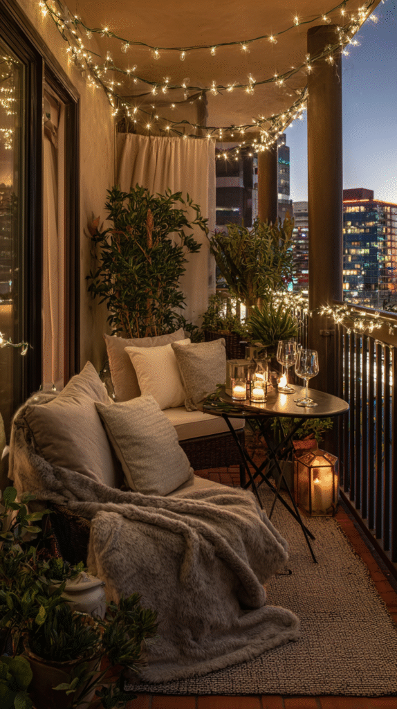 u9977724242 romantic evening balcony scene with warm white st 1fe7e702 118e 4ab5 bfec ff968d4b7efd 2