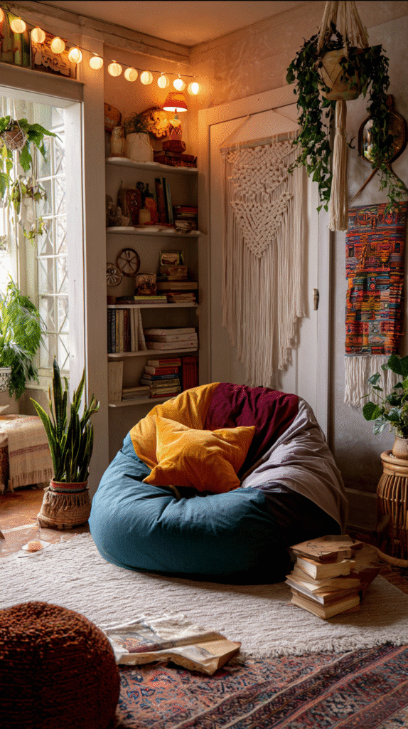 u9977724242 bohemian reading nook with colorful bean bag chai 2c7a39a4 e05a 45ca 8fa6 6dd3ea0b812f 0