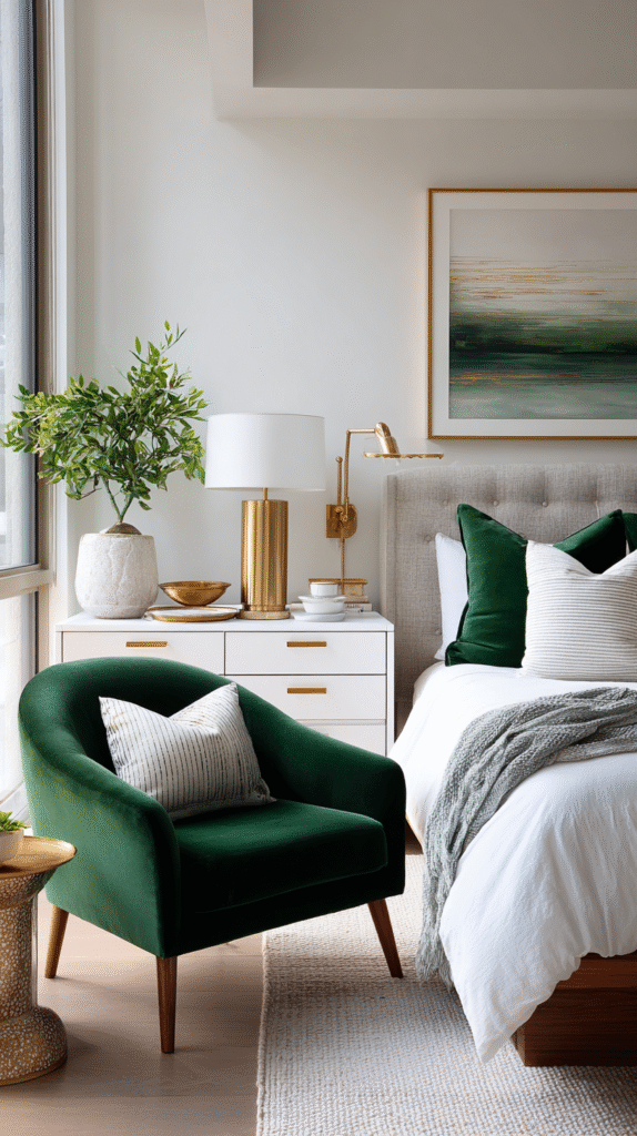 u9977724242 bold bedroom featuring emerald velvet armchair si 6b0e88f8 22ed 4830 9d03 3b71389ea040 0