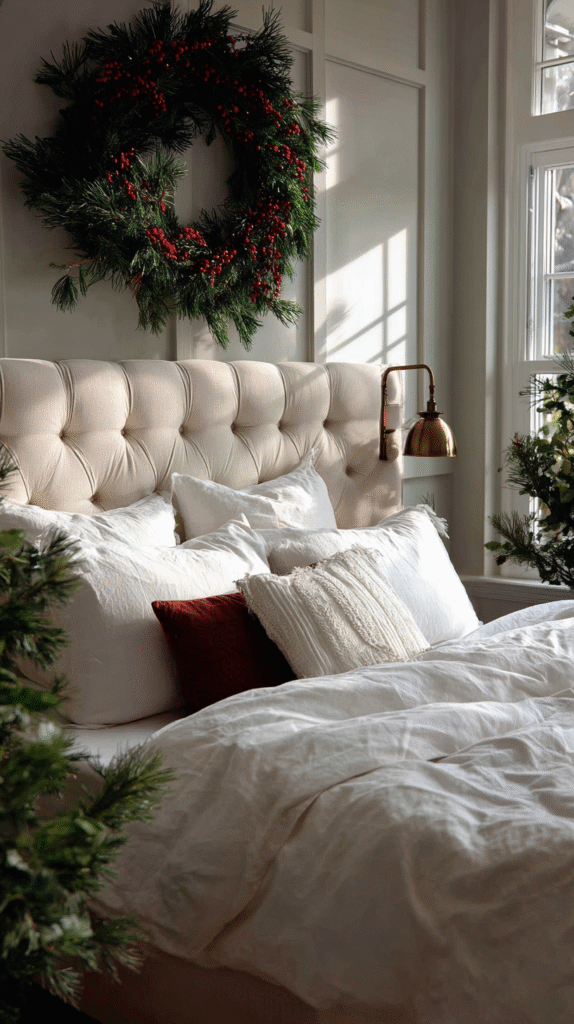 christmas bedroom featuring elegant evergreen