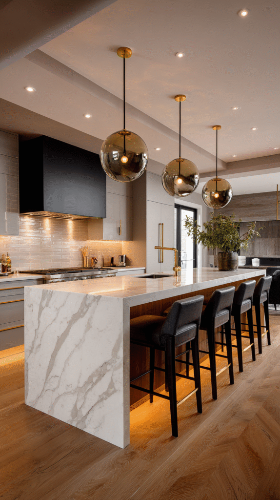 contemporary kitchen featuring