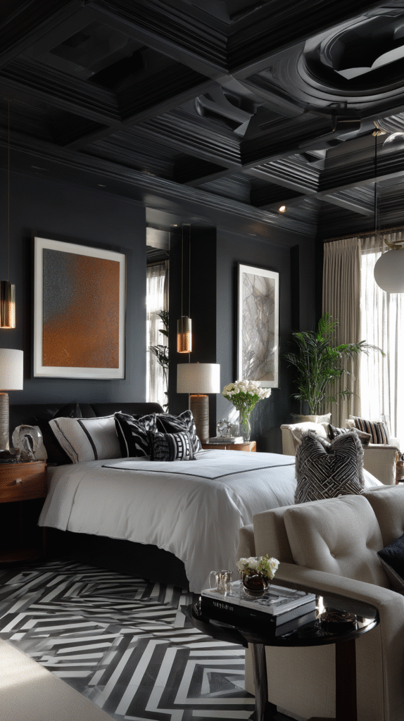 u9977724242 dramatic black and white bedroom with bold contra c98cec91 61d9 4484 a9c8 c65e4c431012 0