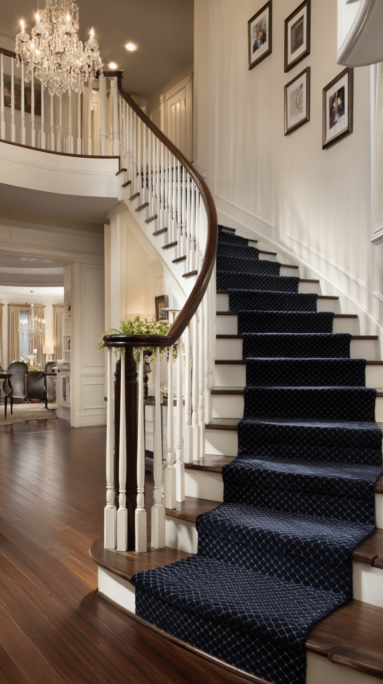 u9977724242 elegant curved staircase featuring luxurious navy 2b33f4dd b2a7 4bba 8d28 540e581e680d 2