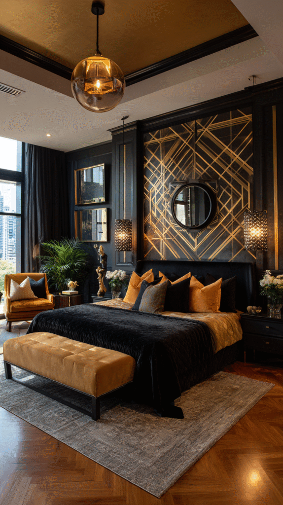 u9977724242 glamorous art deco bedroom with bold geometric pa a566f63a f0f2 4e16 a815 80e70b46feb1 3