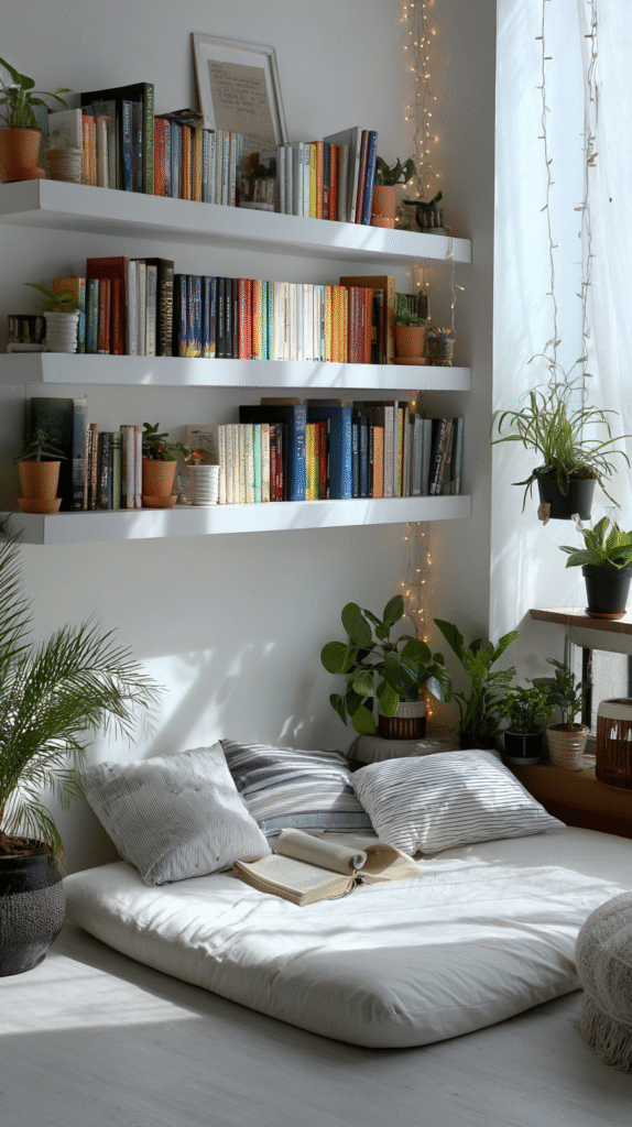 u9977724242 minimalist reading nook with white floating shelv 9e8f37f9 14bb 44fc 8520 d2bcf142c239 3
