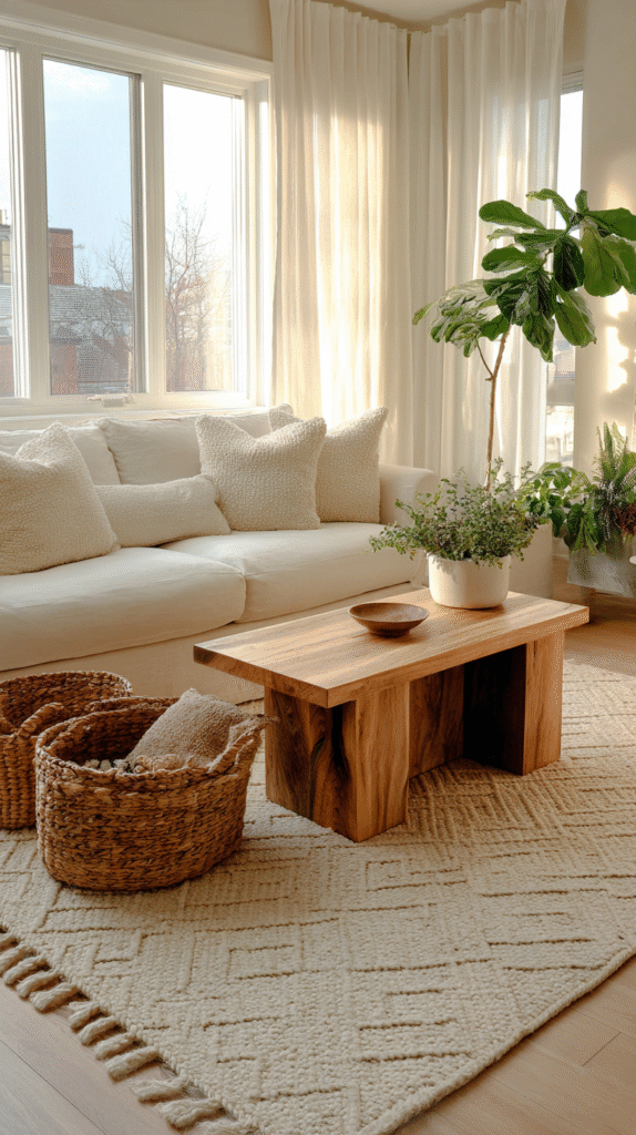 Modern living room showcasing natural