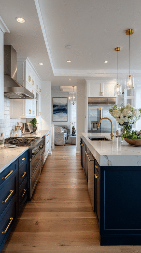 Modern two tone kitchen design idea