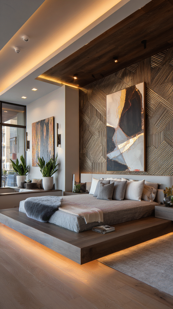 u9977724242 sleek modern bedroom with geometric accent wallpa 67d4d6f1 bcbc 418d 81f4 fe4b80d64051 1