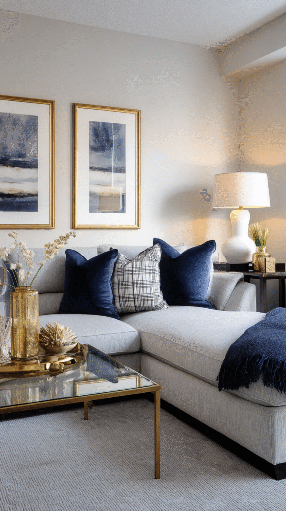 Sophisticated living room with soft gray