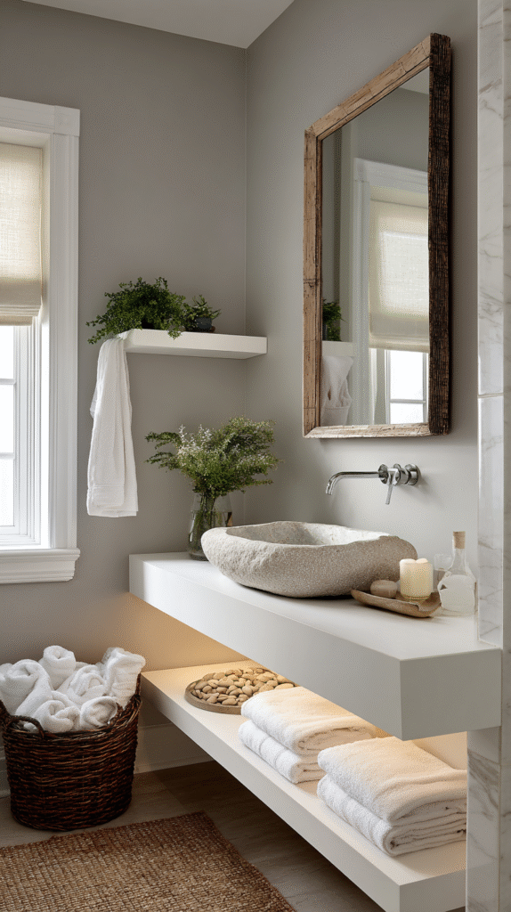 u9977724242 tranquil spa inspired powder room with soft gray ac21c131 a026 4ffc 8482 63a424b80479 2