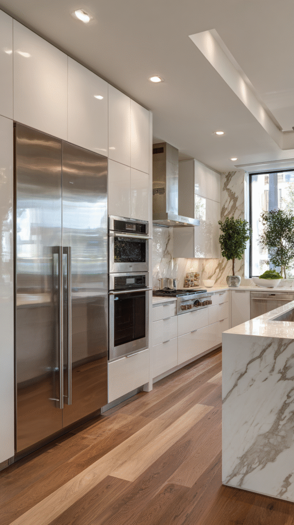 Ultra mordern kitchen design with stainless steel