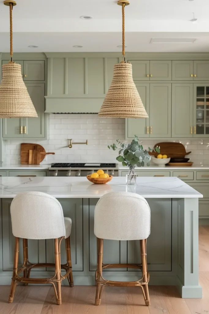 Kitchen Island V2 Marble Waterfall