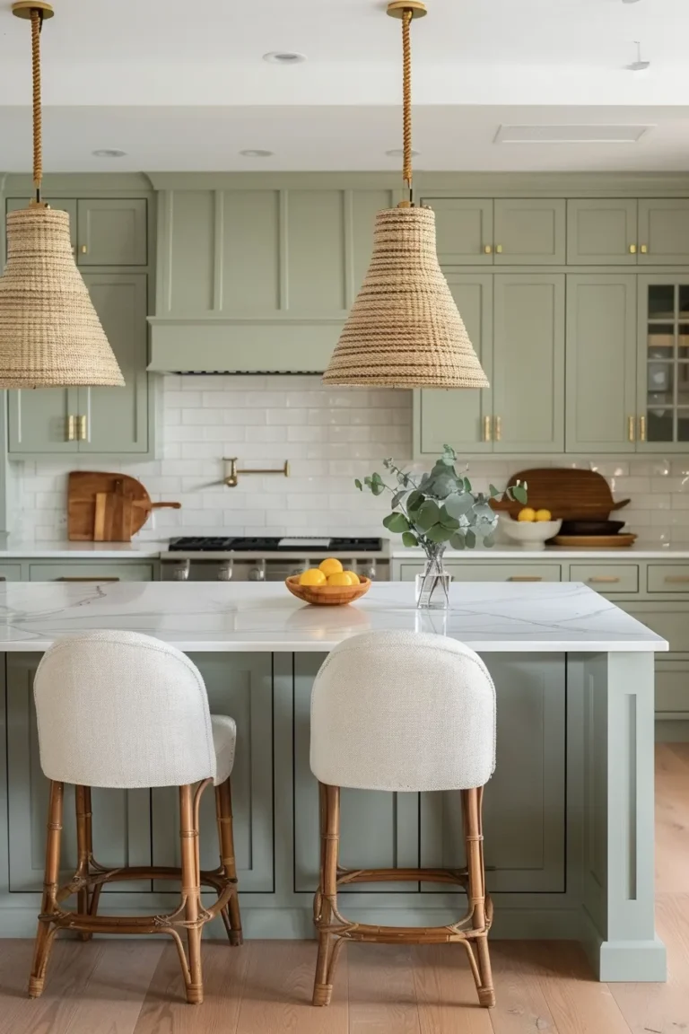 Kitchen Island V2 Marble Waterfall